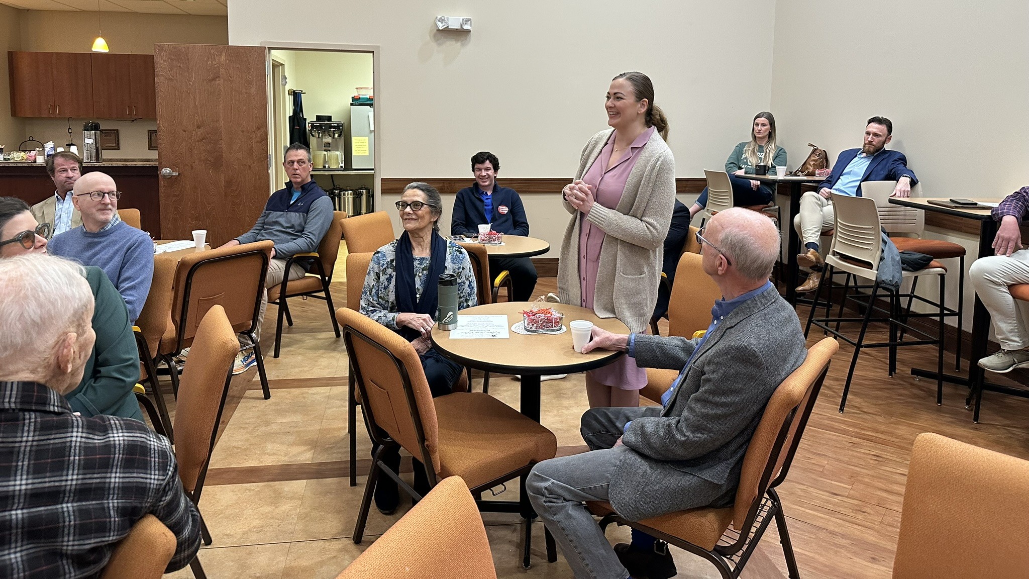 Ruth speaking at a community event in Hixson, February 2026
